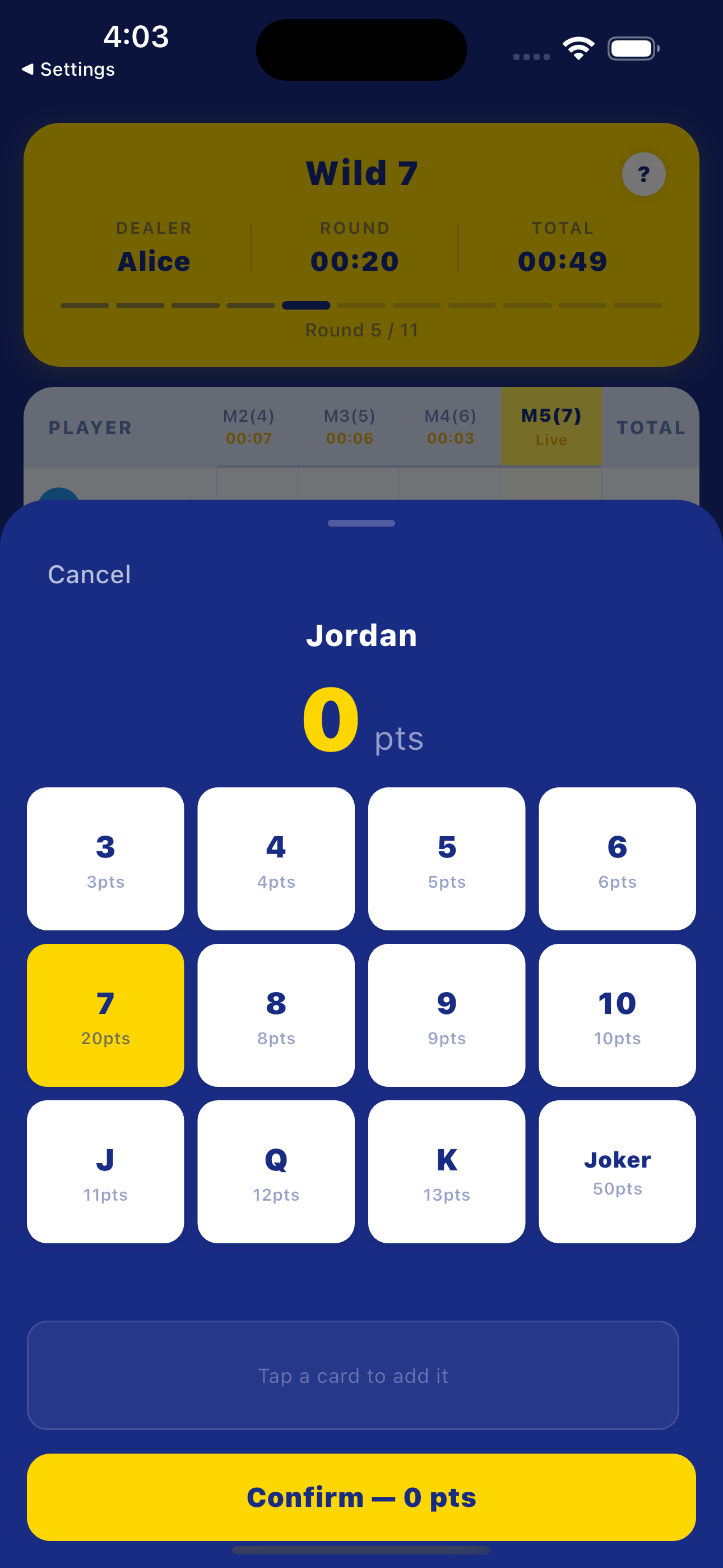Card calculator