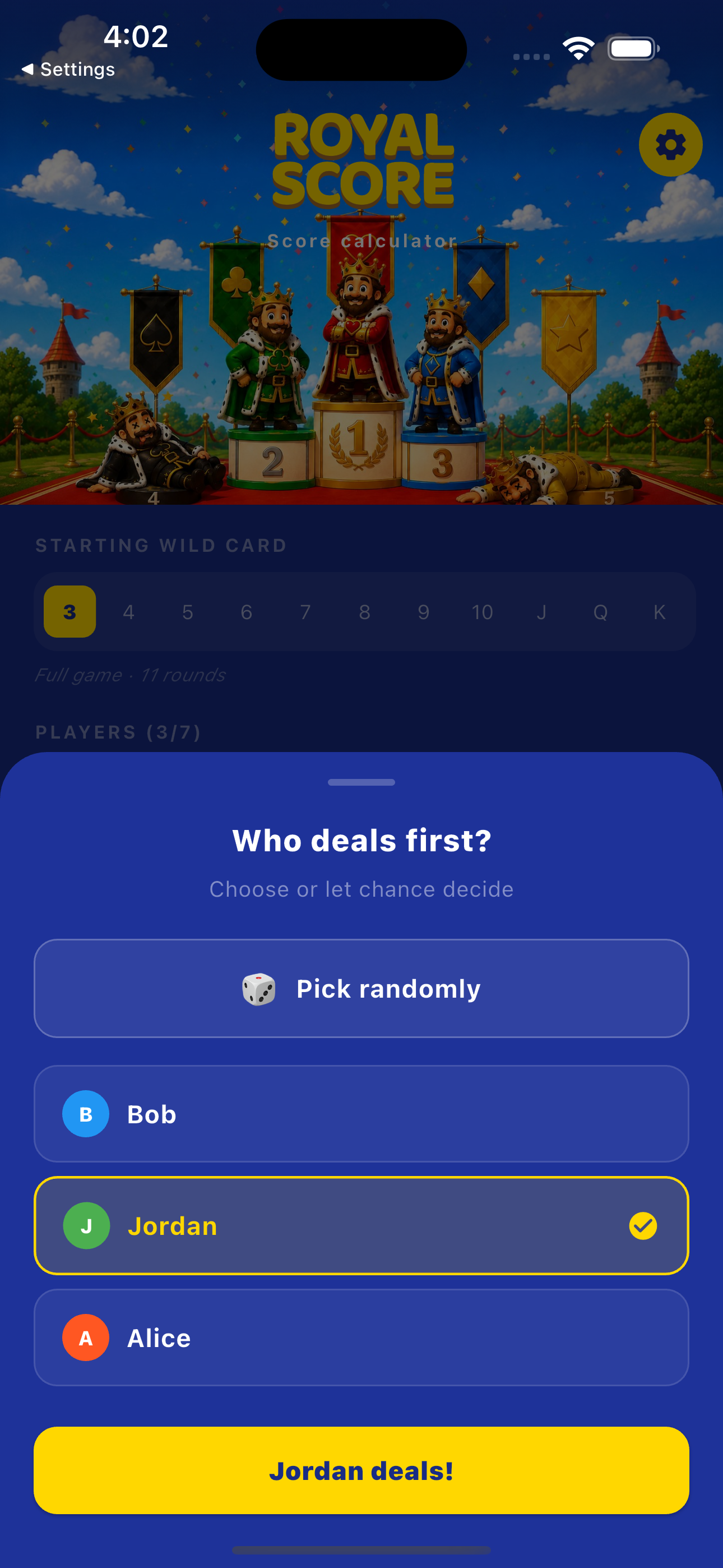 Dealer selection