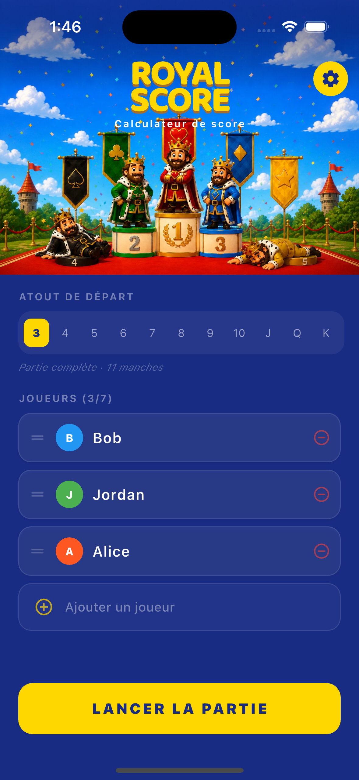 Choix des joueurs